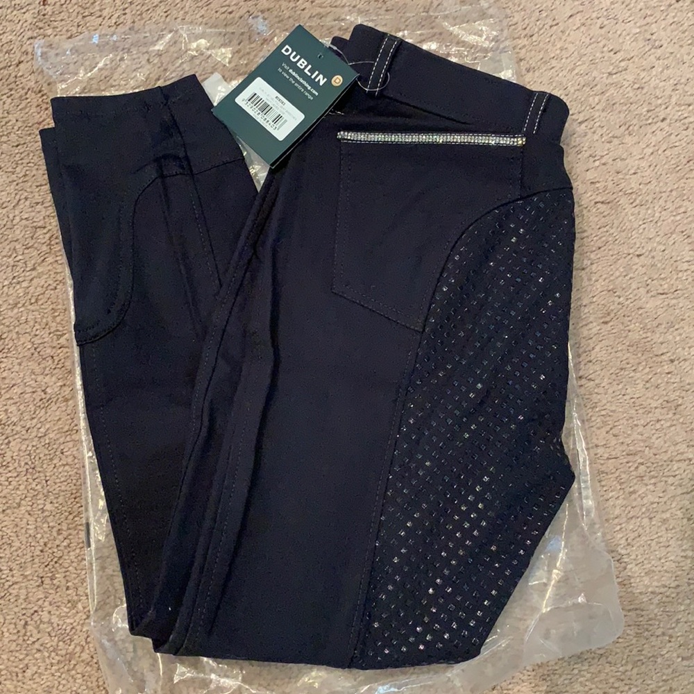 Dublin jet gel full seat breeches navy 10/28